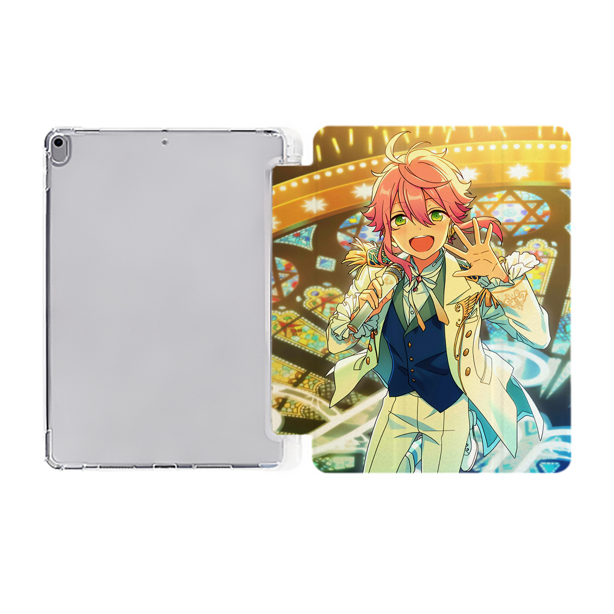 （画像用） あんさんぶるスターズ! Ensemble Stars IPad ケース ペン収納付き 三つ折りスタンド PUレザー×シリコン 対応機種9.5/10.5/10.9インチ